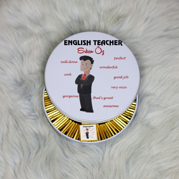 English Teacher Metal Kutuda Çikolata 100 Adet 006