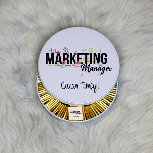 Marketing Manager Metal Kutuda Çikolata 100 Adet