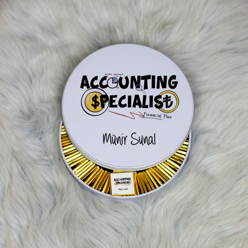 Accounting Specialist Metal Kutuda Çikolata 100 Adet