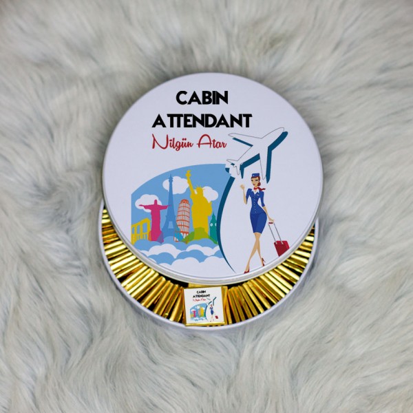 Cabin Attendant Metal Kutuda Çikolata 100 Adet