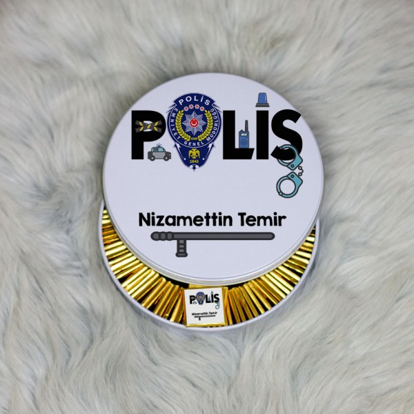 Polise Hediye Metal Kutuda Çikolata 100 Adet 001