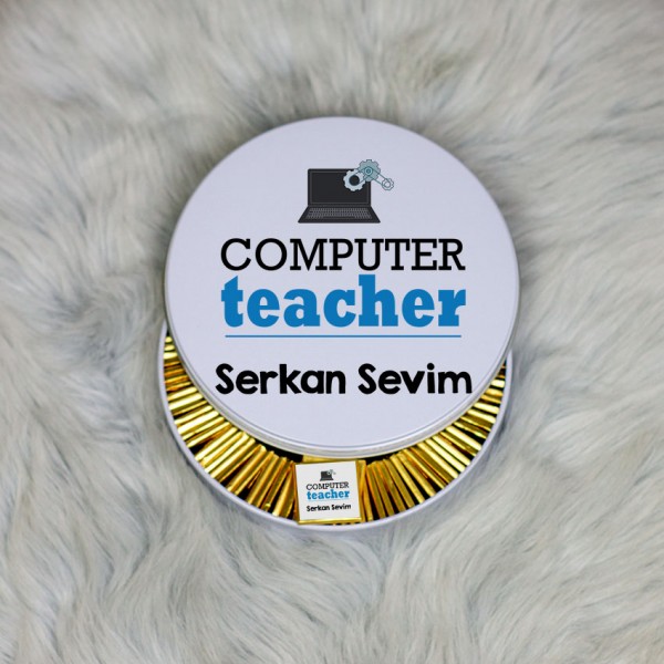 Computer Teacher Metal Kutuda Çikolata 100 Adet