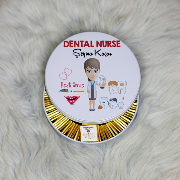 Dental Nurse Metal Kutuda Çikolata 100 Adet 001