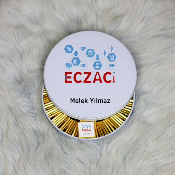 Eczacıya Hediye Metal Kutuda Çikolata 100 Adet 001