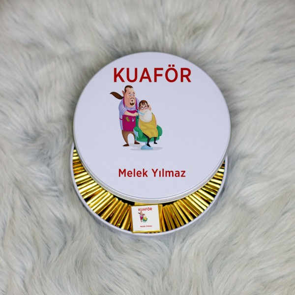 Kuaföre Hediye Metal Kutuda Çikolata 100 Adet 001