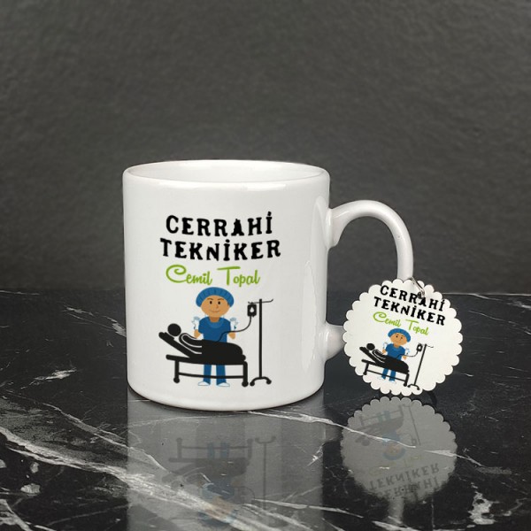 Cerrahi Tekniker Kupa Bardak ve Anahtarlık Set