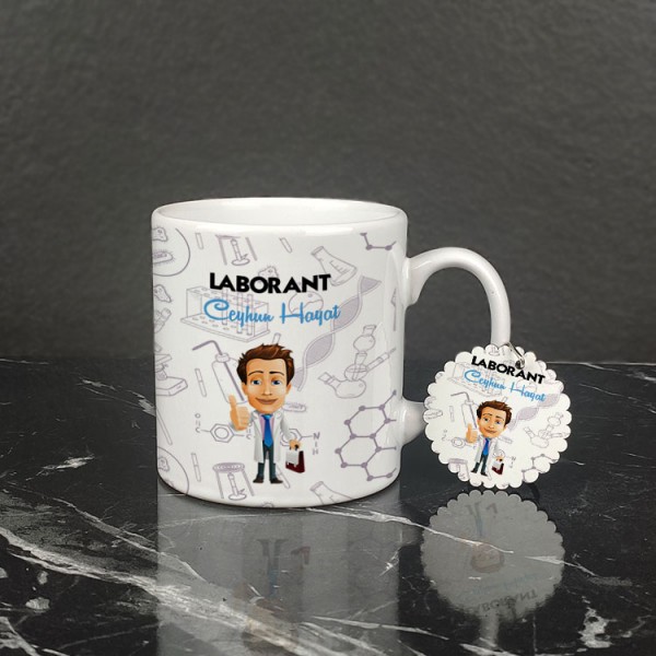 Laborant Kupa Bardak ve Anahtarlık Set 001