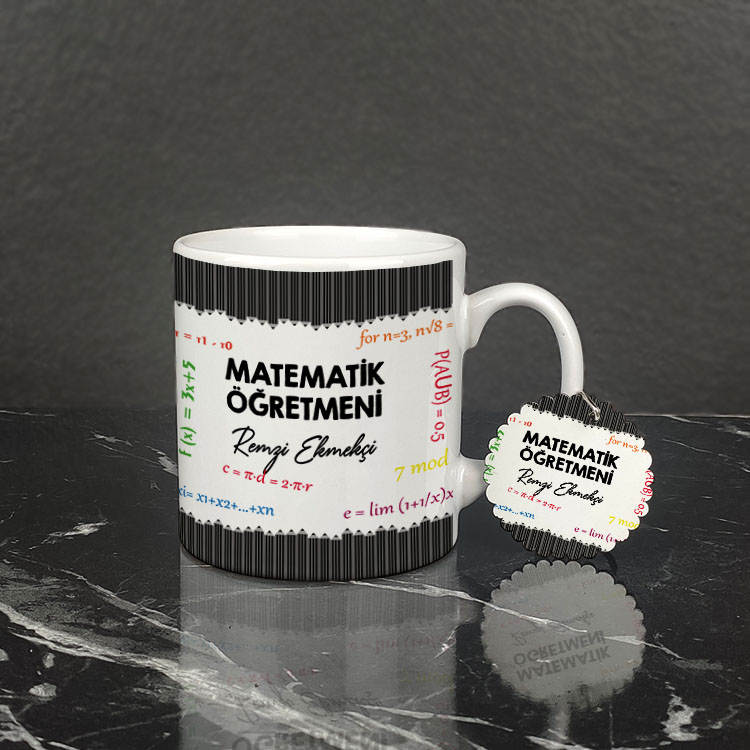 Matematik Öğretmeni Kupa Bardak ve Anahtarlık Set 001